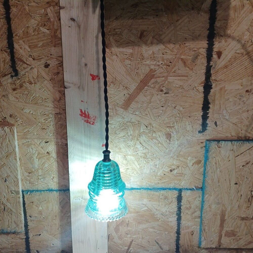 Vintage Glass Insulator Pendant Light Antique Industrial Hanging Lamp Steampunk